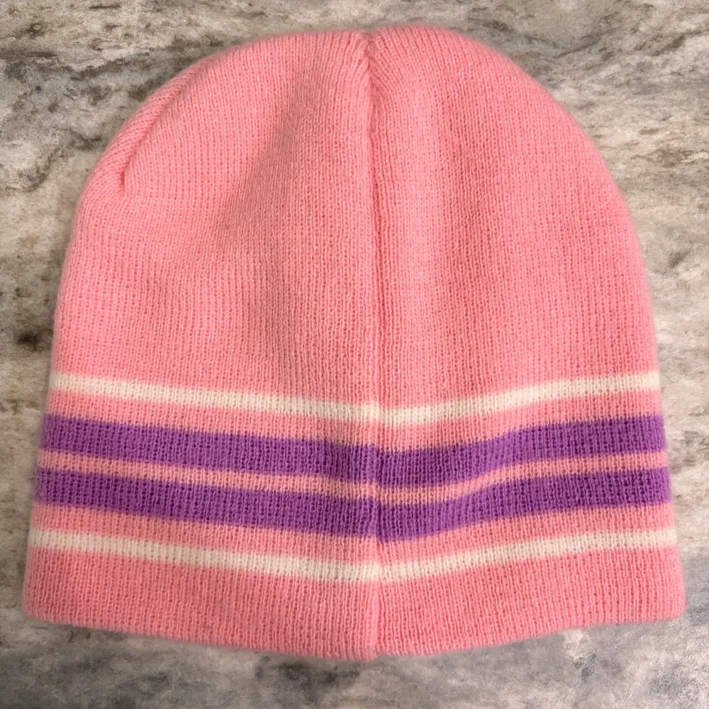Paw Patrol Girls Pink Skye Everest Striped Knit Beanie Hat Nickelodeon OSFM